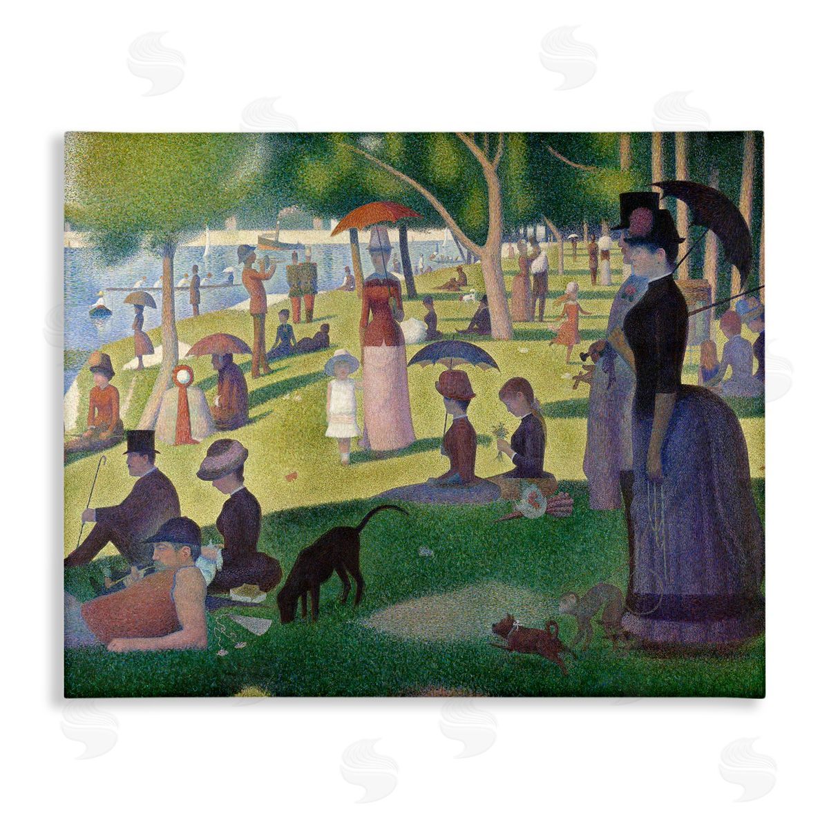 one1000paintings Sunday on La Grande Jatte Georges Seurat Classic Painting Stretched Canvas Wall Art Print