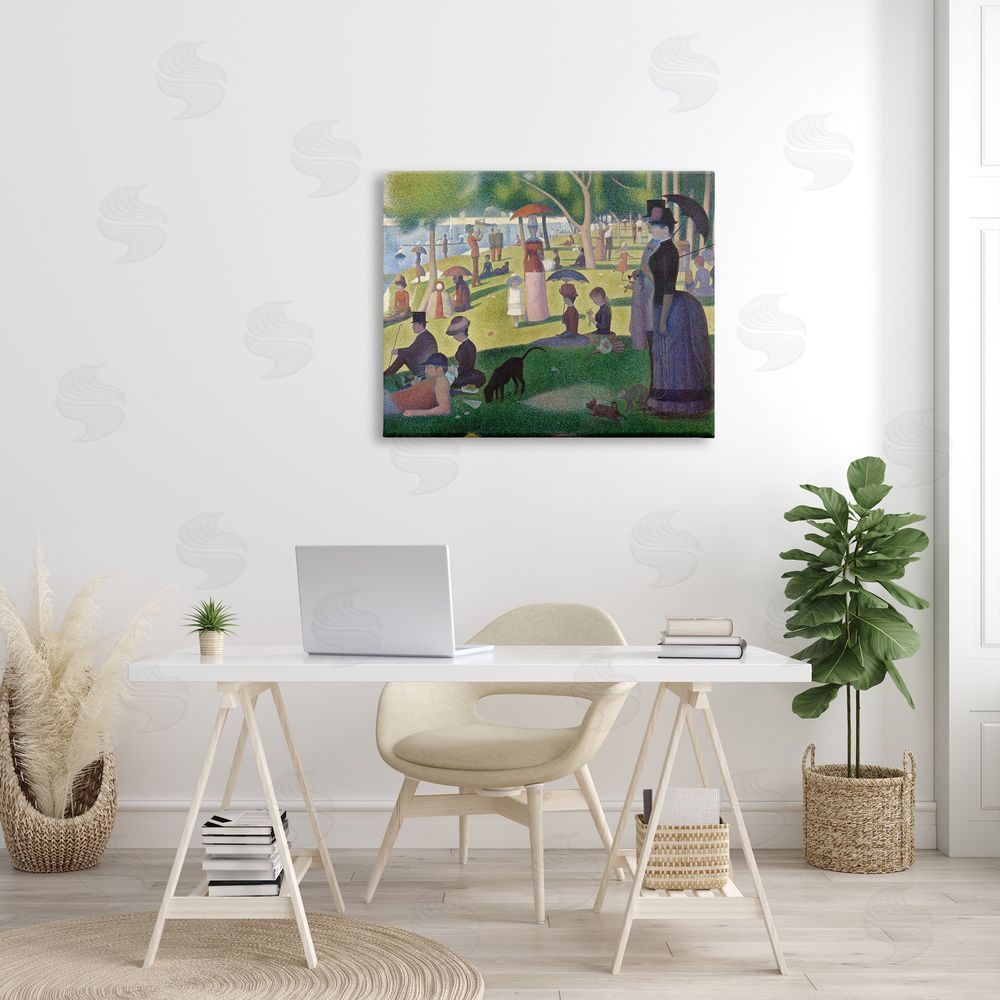 one1000paintings Sunday on La Grande Jatte Georges Seurat Classic Painting Canvas Wall Art Print in Room
