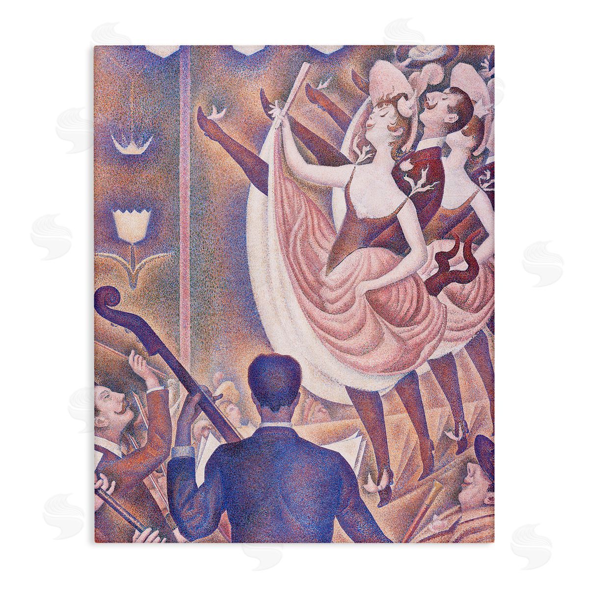 one1000paintings La Chahut Classic Georges Seurat Painting Dance Portrait Stretched Canvas Wall Art Print
