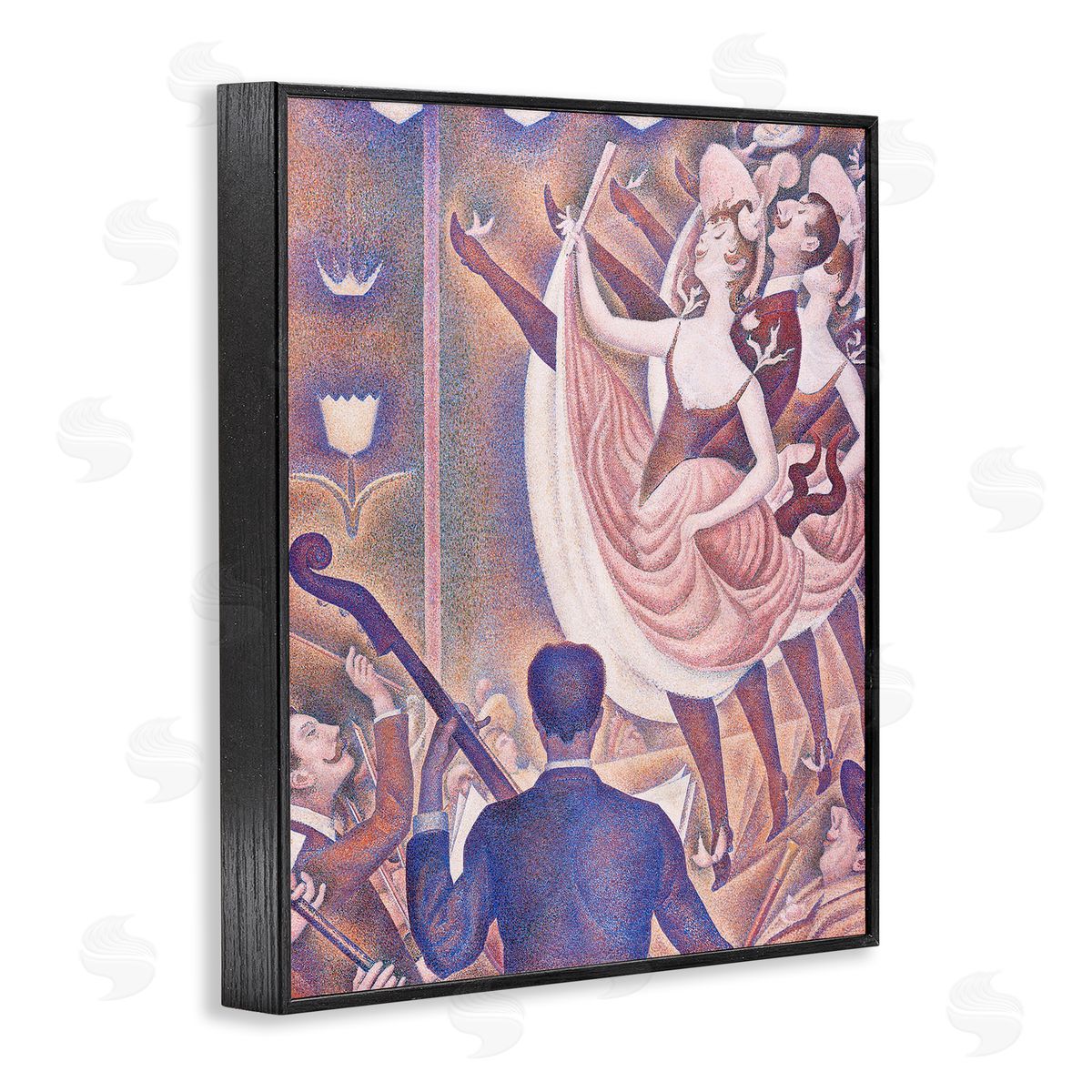 one1000paintings La Chahut Classic Georges Seurat Painting Dance Portrait Black Framed Giclee Wall Art Print