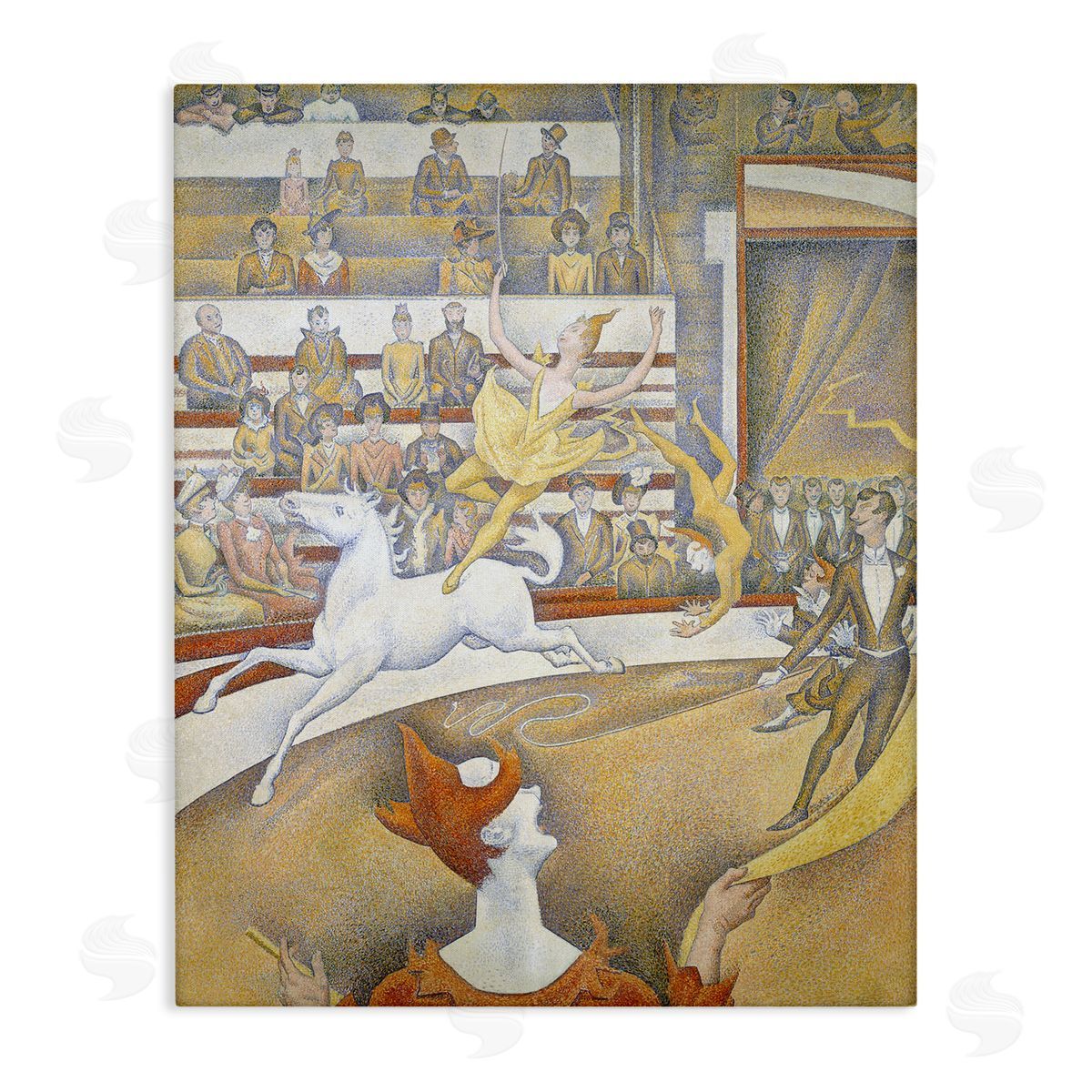 one1000paintings The Circus Classic Painting George Seurat Performance Portrait Stretched Canvas Wall Art Print