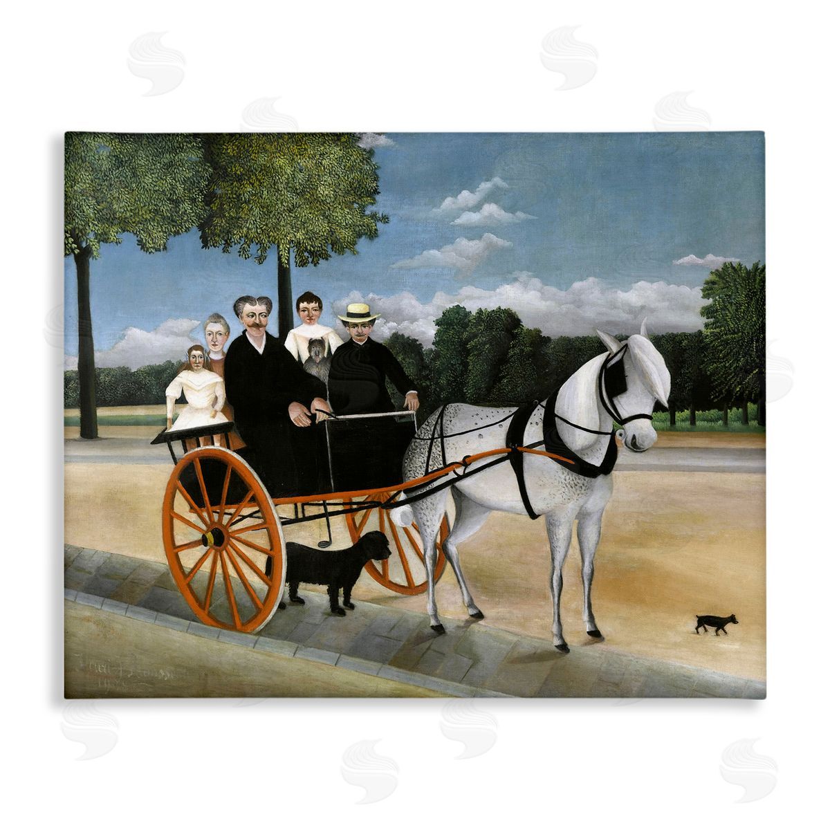 one1000paintings La Carriole du pere Junier Henri Rousseau Painting Stretched Canvas Wall Art Print