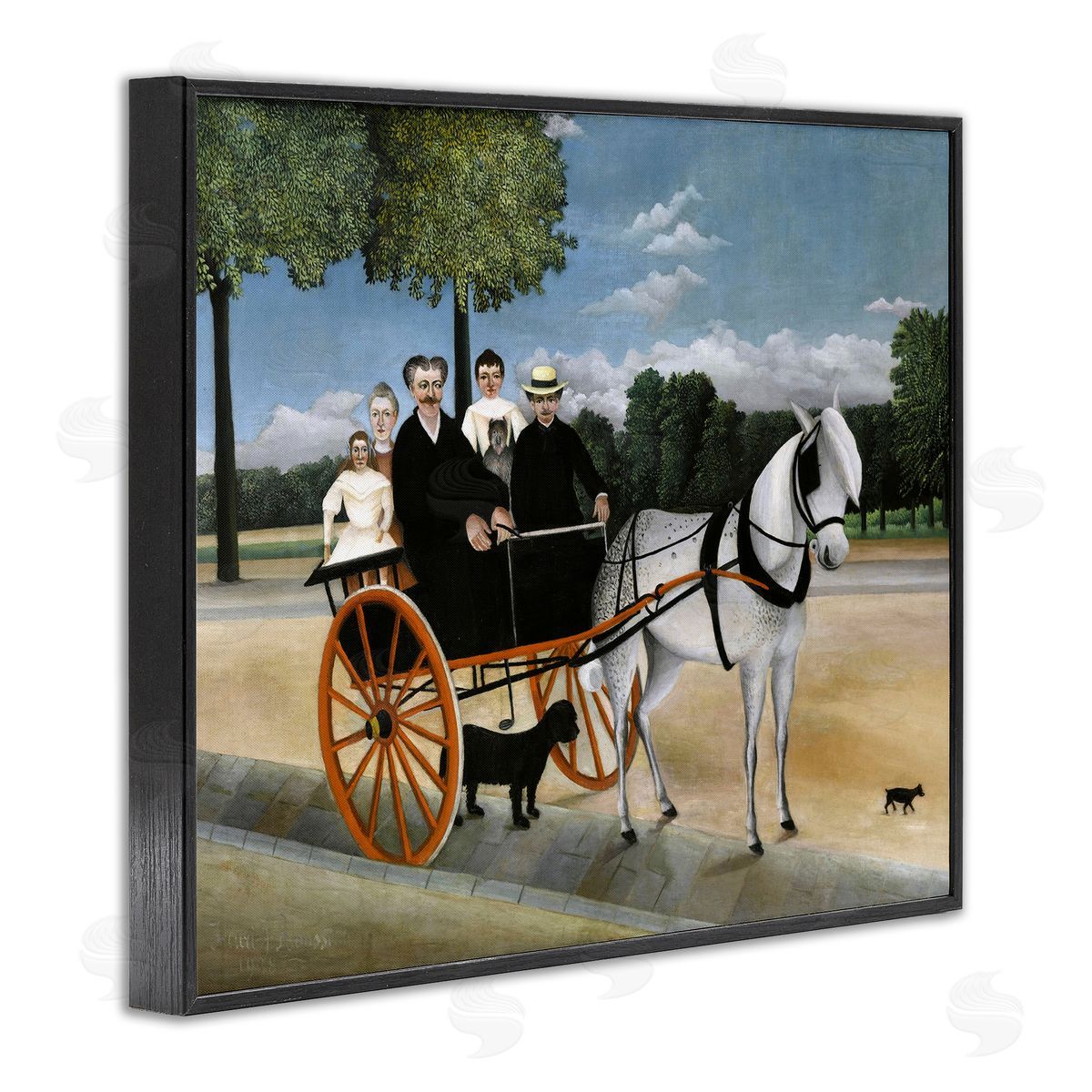 one1000paintings La Carriole du pere Junier Henri Rousseau Painting Black Framed Giclee Wall Art Print