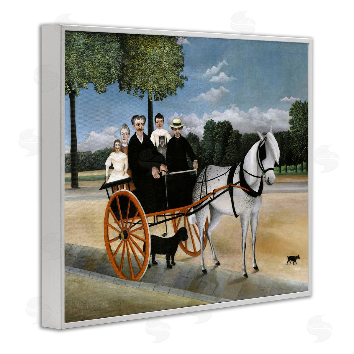 one1000paintings La Carriole du pere Junier Henri Rousseau Painting White Framed Giclee Wall Art Print