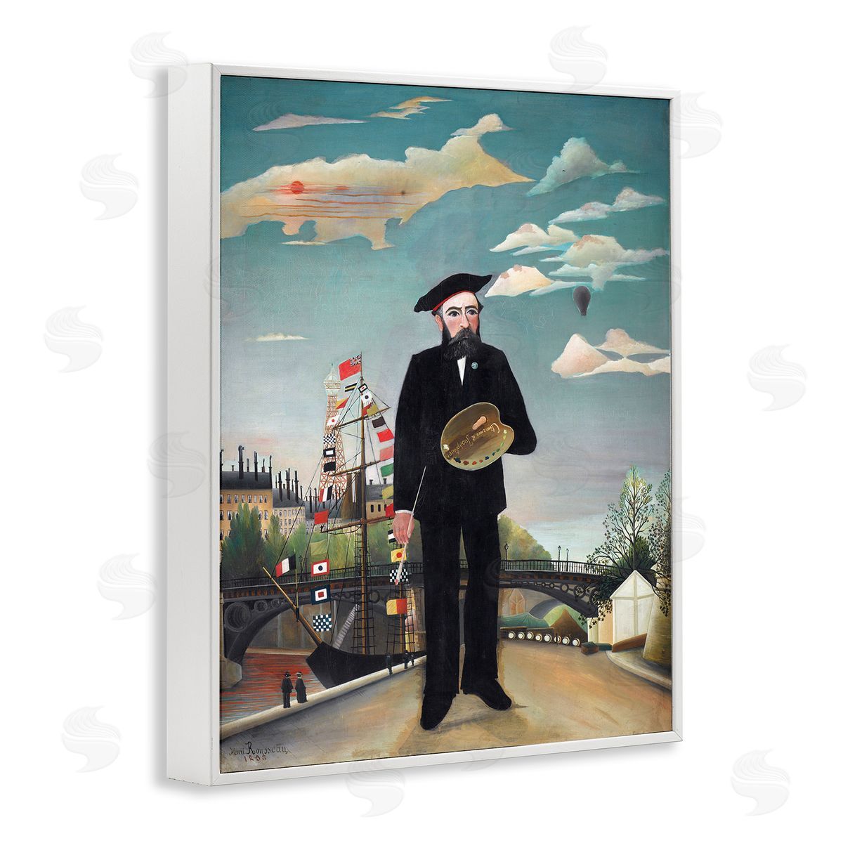 one1000paintings Myself Self Portrait Henri Rousseau Classical Painting White Framed Giclee Wall Art Print