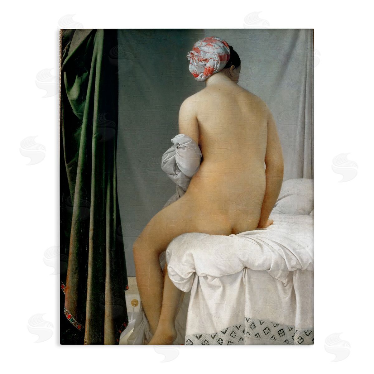 one1000paintings La Baigneuse Valpincon Jean Auguste Dominique Ingres Bather Painting Stretched Canvas Wall Art Print