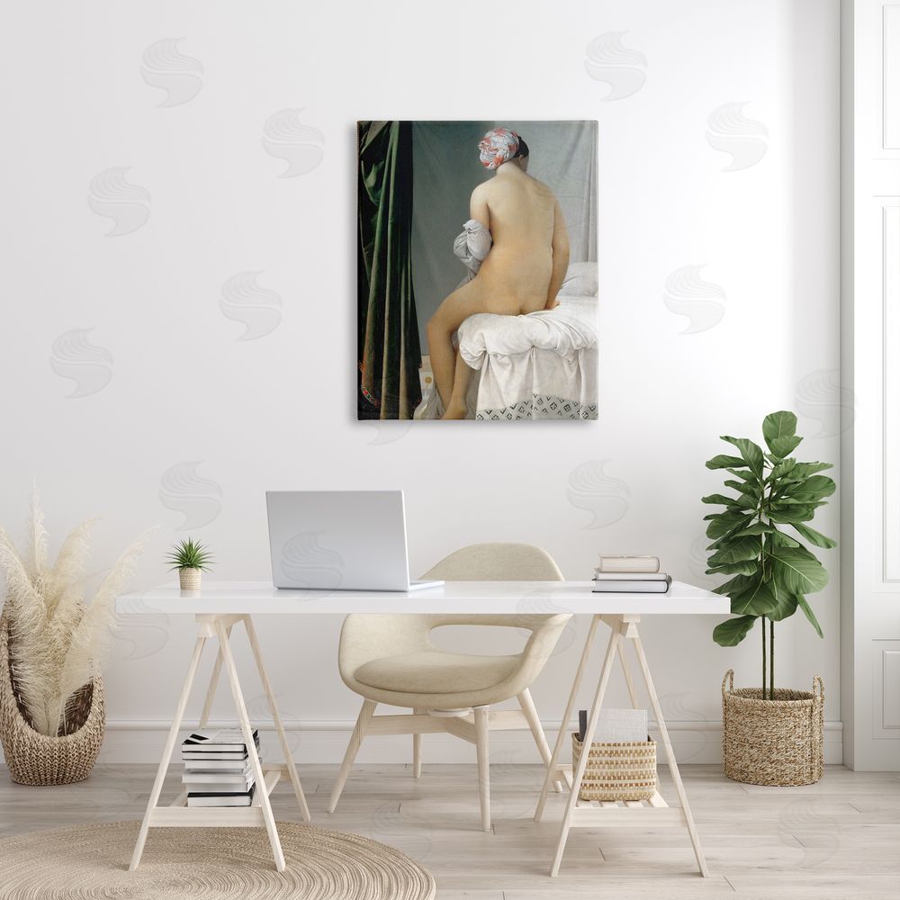one1000paintings La Baigneuse Valpincon Jean Auguste Dominique Ingres Bather Painting Canvas Wall Art Print in Room