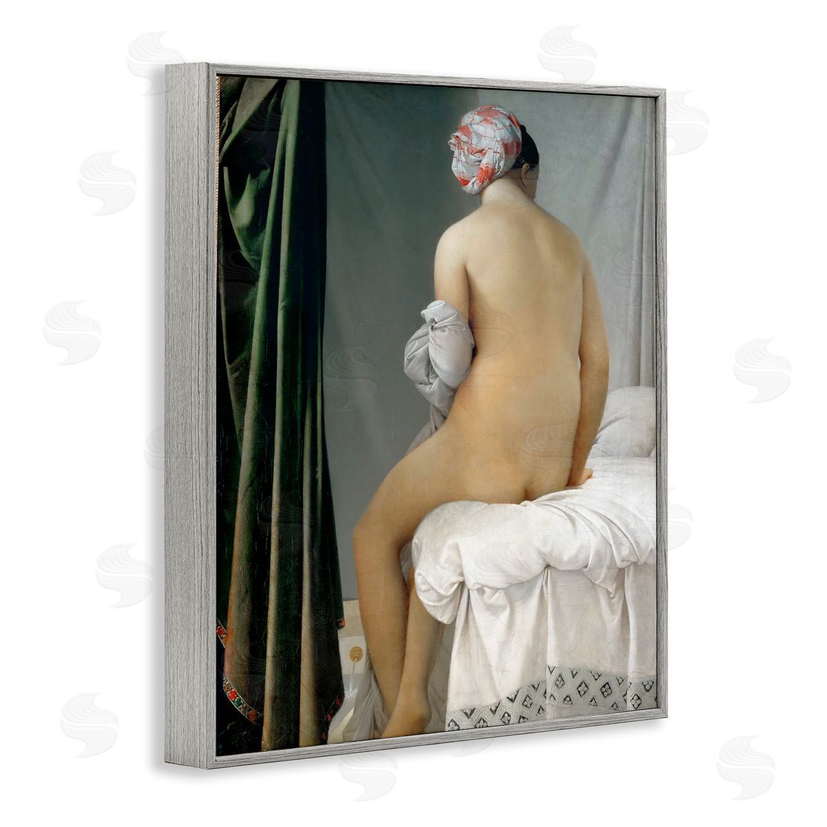 one1000paintings La Baigneuse Valpincon Jean Auguste Dominique Ingres Bather Painting Gray Framed Giclee Wall Art Print