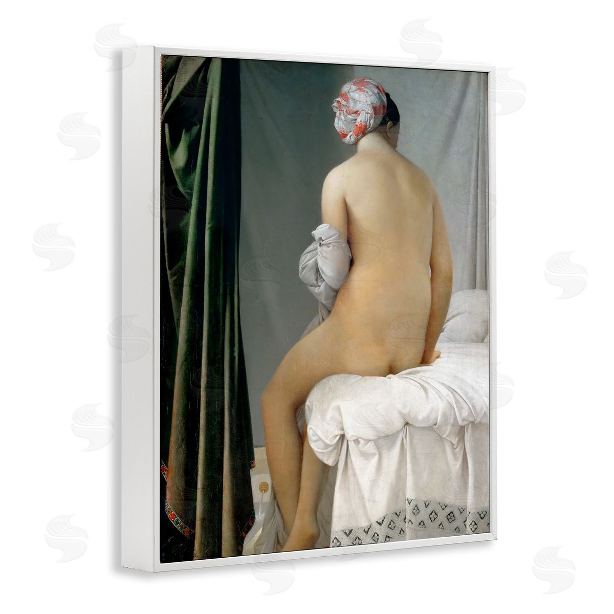 one1000paintings La Baigneuse Valpincon Jean Auguste Dominique Ingres Bather Painting White Framed Giclee Wall Art Print