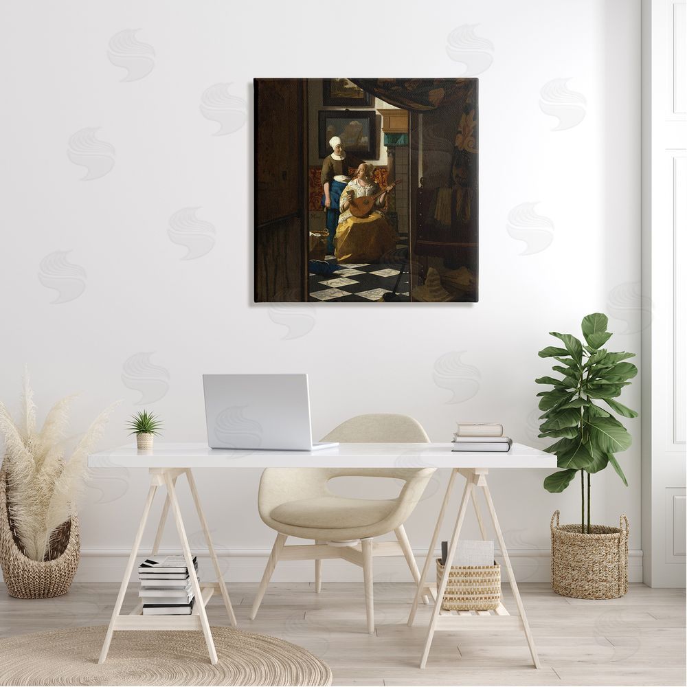 one1000paintings The Love Letter Johannes Vermeer Classical Portrait Painting Canvas Wall Art in Room