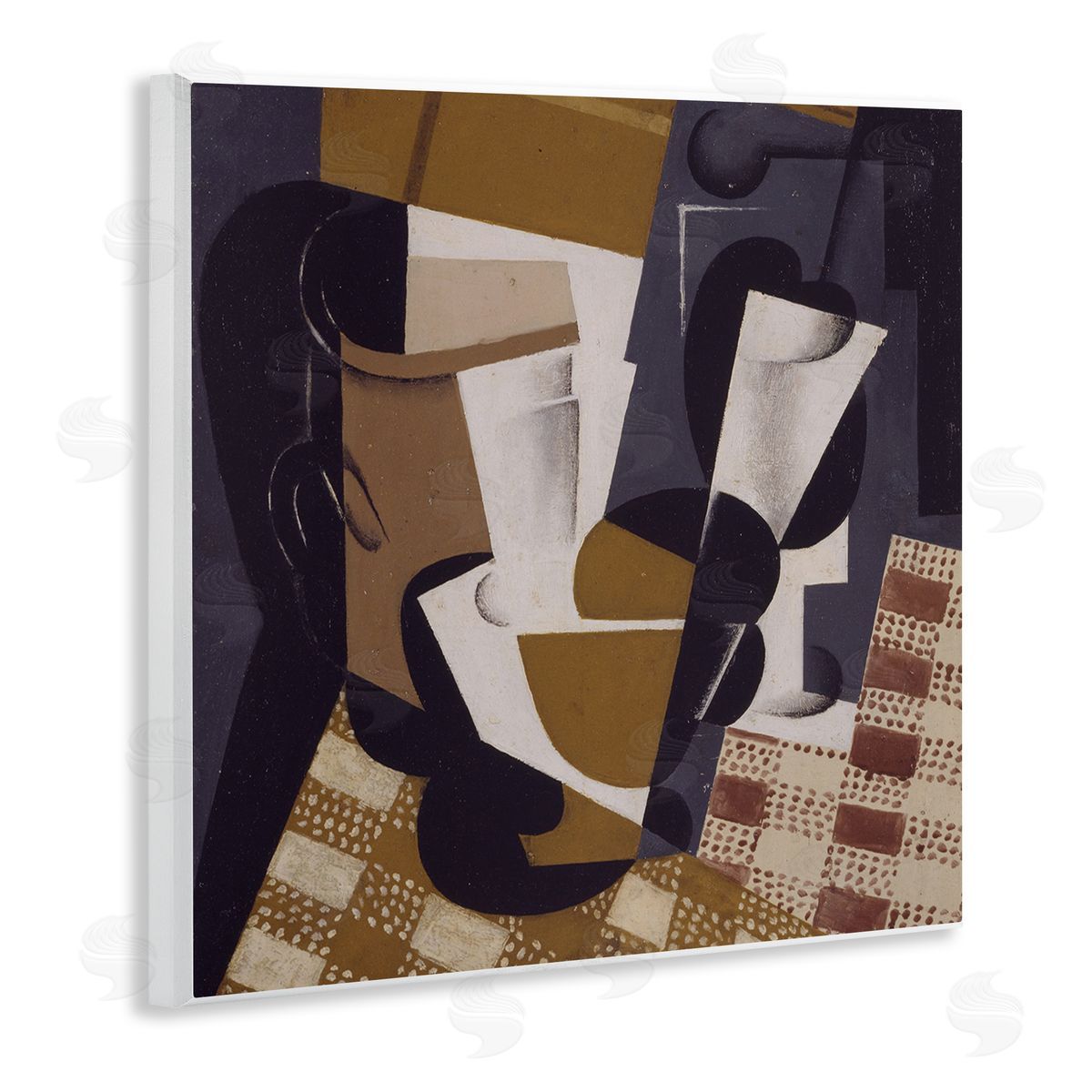 one1000paintings Broc et Verre Juan Gris Classic Abstract Painting Wooden Wall Plaque Art Print