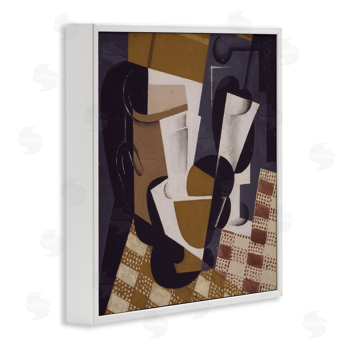 one1000paintings Broc et Verre Juan Gris Classic Abstract Painting White Framed Glicee Wall Art Print