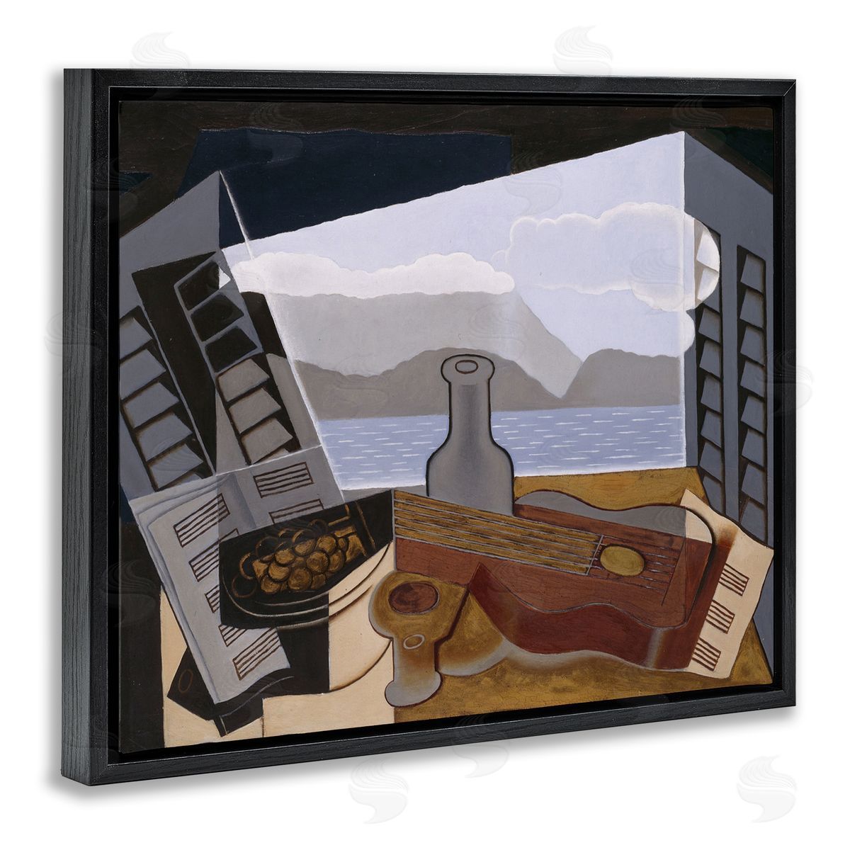 one1000paintings La Fenetre Ouverte Juan Gris Classic Abstract Painting Black Floating Frame Canvas Wall Art Print