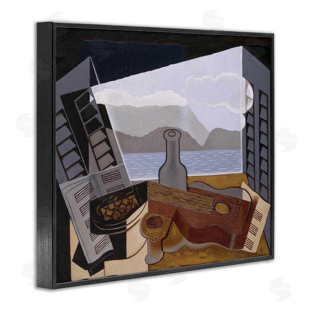 one1000paintings La Fenetre Ouverte Juan Gris Classic Abstract Painting Black Framed Giclee Wall Art Print