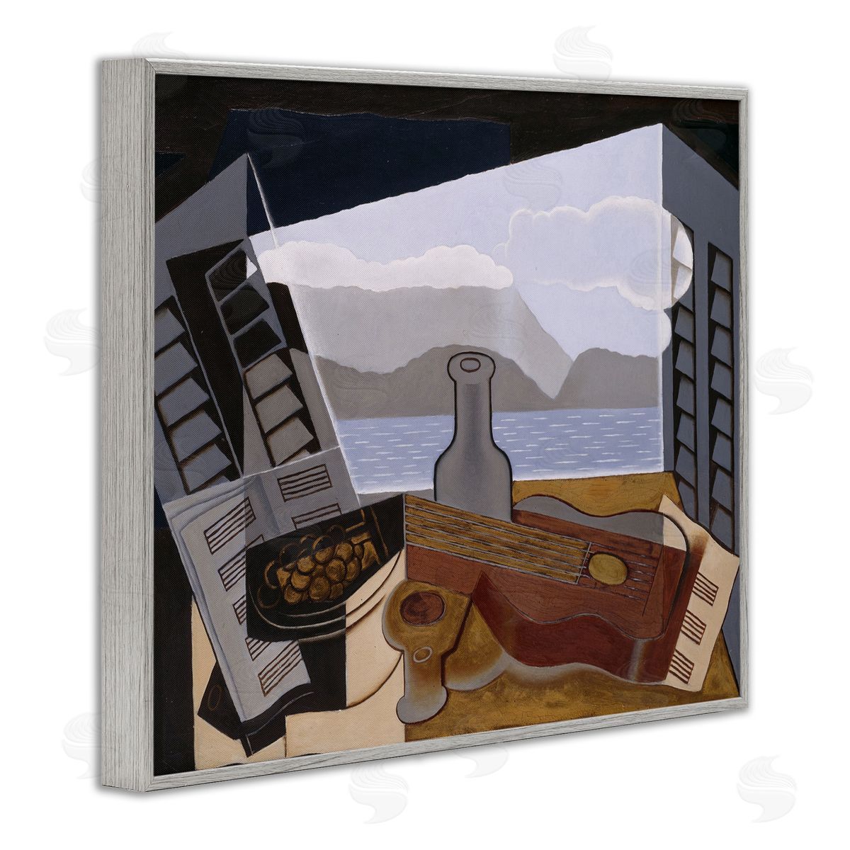 one1000paintings La Fenetre Ouverte Juan Gris Classic Abstract Painting Gray Framed Giclee Wall Art Print