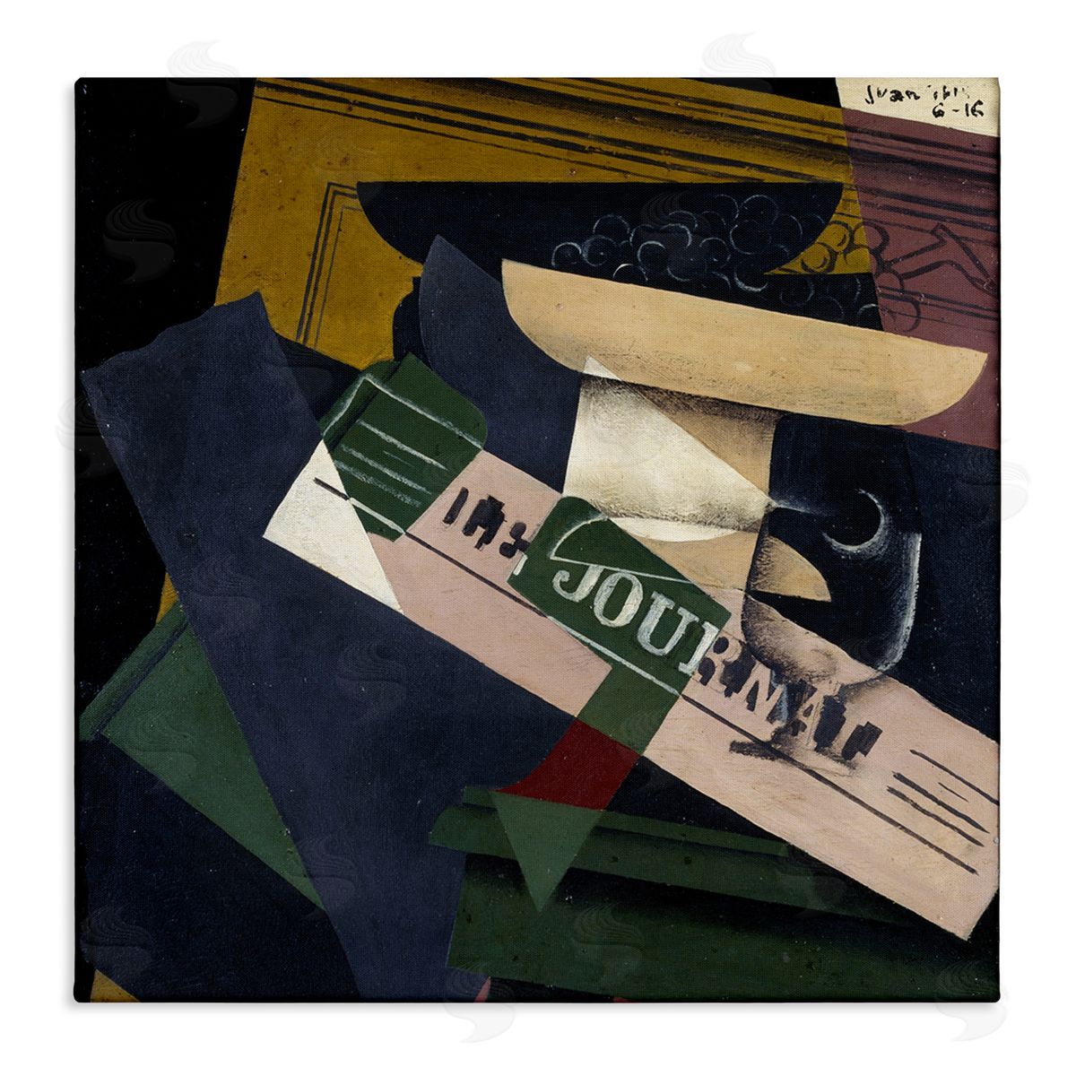 one1000paintings Le Raisins Juan Gris Classic Abstract Painting Stretched Canvas Wall Art Print
