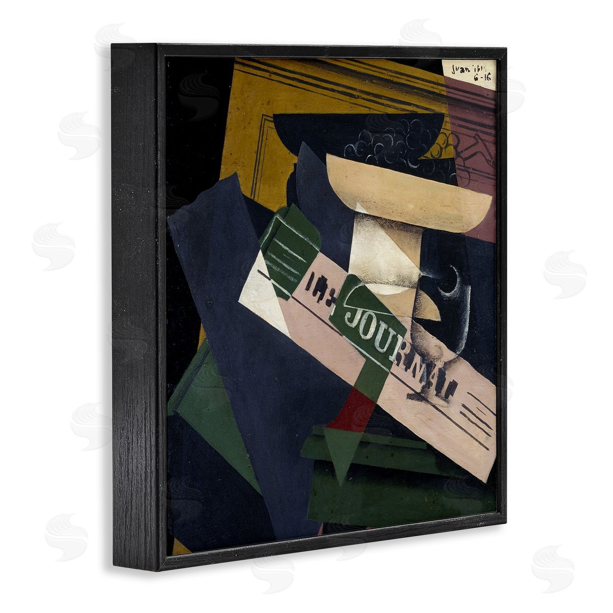 one1000paintings Le Raisins Juan Gris Classic Abstract Painting Black Framed Glicee Wall Art Print