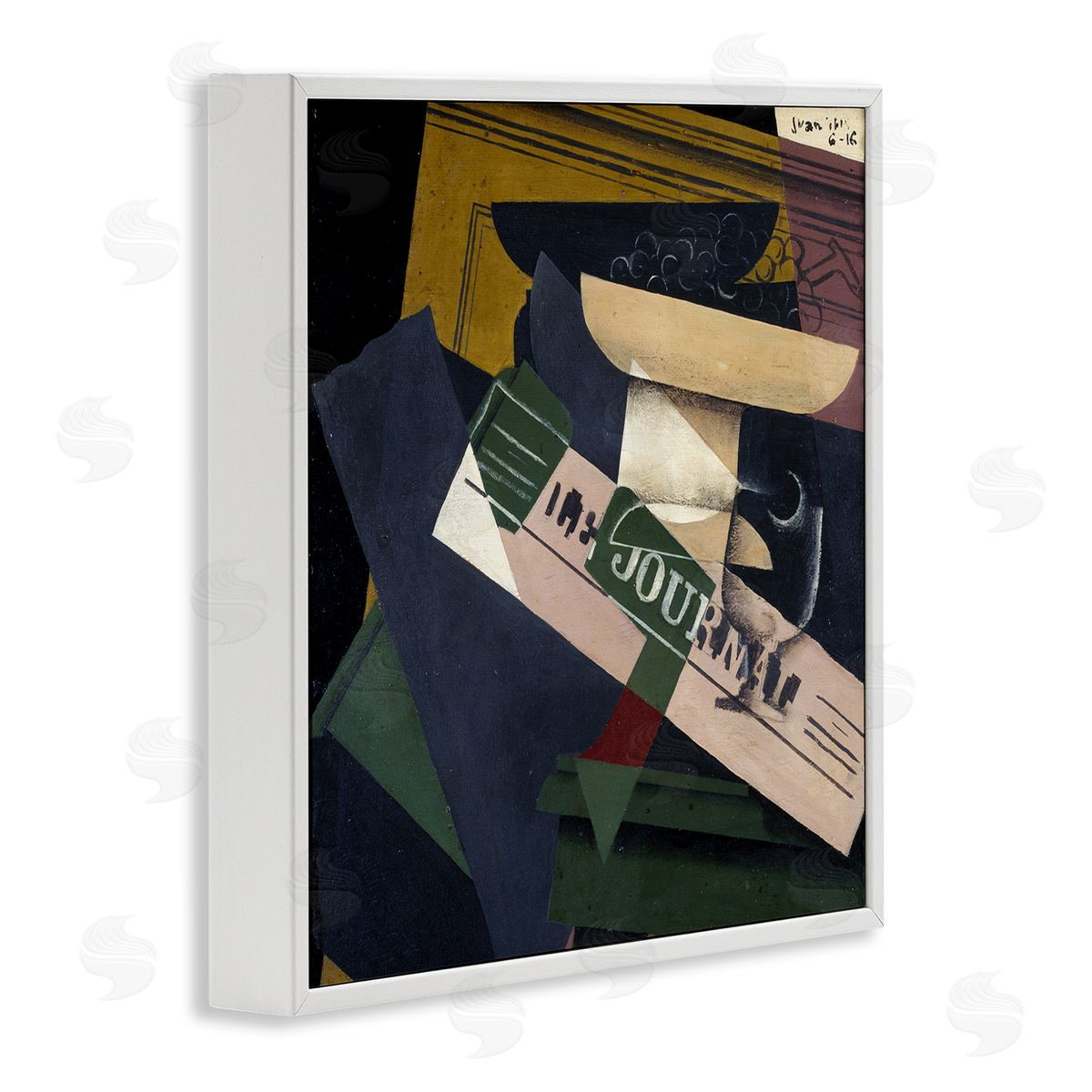 one1000paintings Le Raisins Juan Gris Classic Abstract Painting White Framed Glicee Wall Art Print