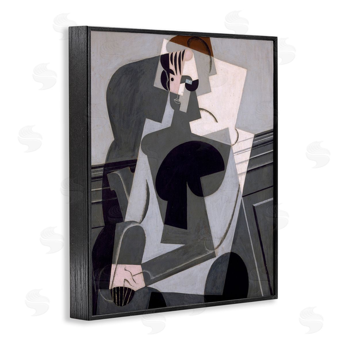 one1000paintings Portrait de Madame Josette Juan Gris Classic Abstract Painting Black Framed Giclee Wall Art Print