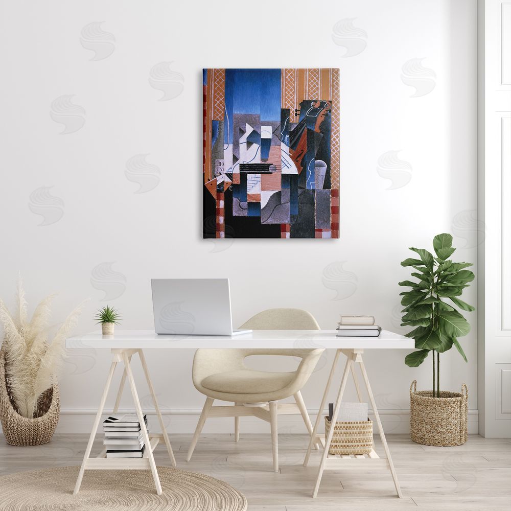 one1000paintings Violon et Guitare Juan Gris Classic Abstract Painting Canvas Wall Art Print in Room