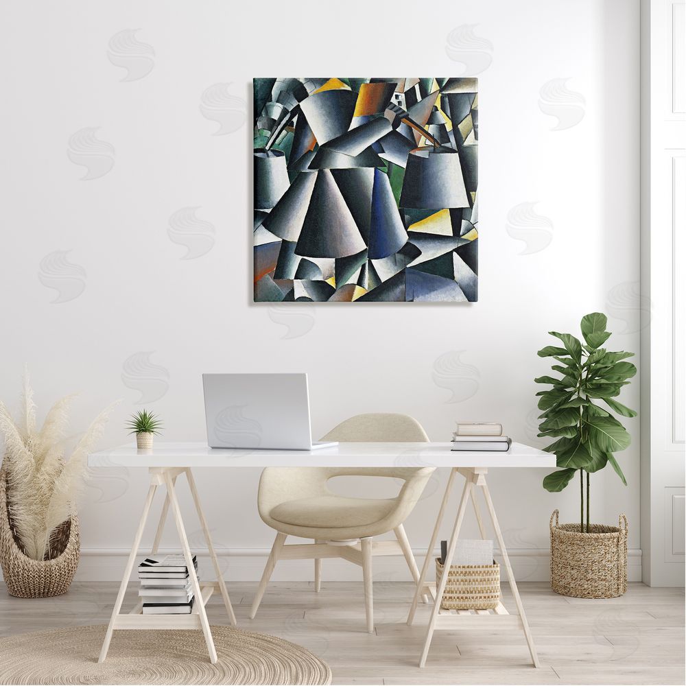 one1000paintings Woman with Pails Kazimir Malevich Classic Abstract Painting Canvas Wall Art in Room