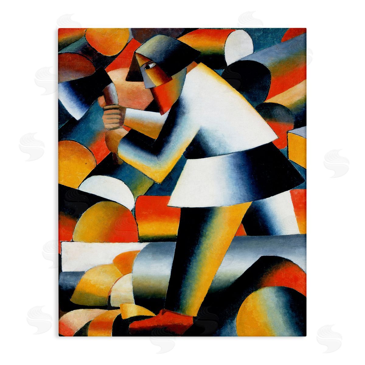 one1000paintings Farmer Kazimir Melevih Classic Abstract Painting Stretched Canvas Wall Art Print