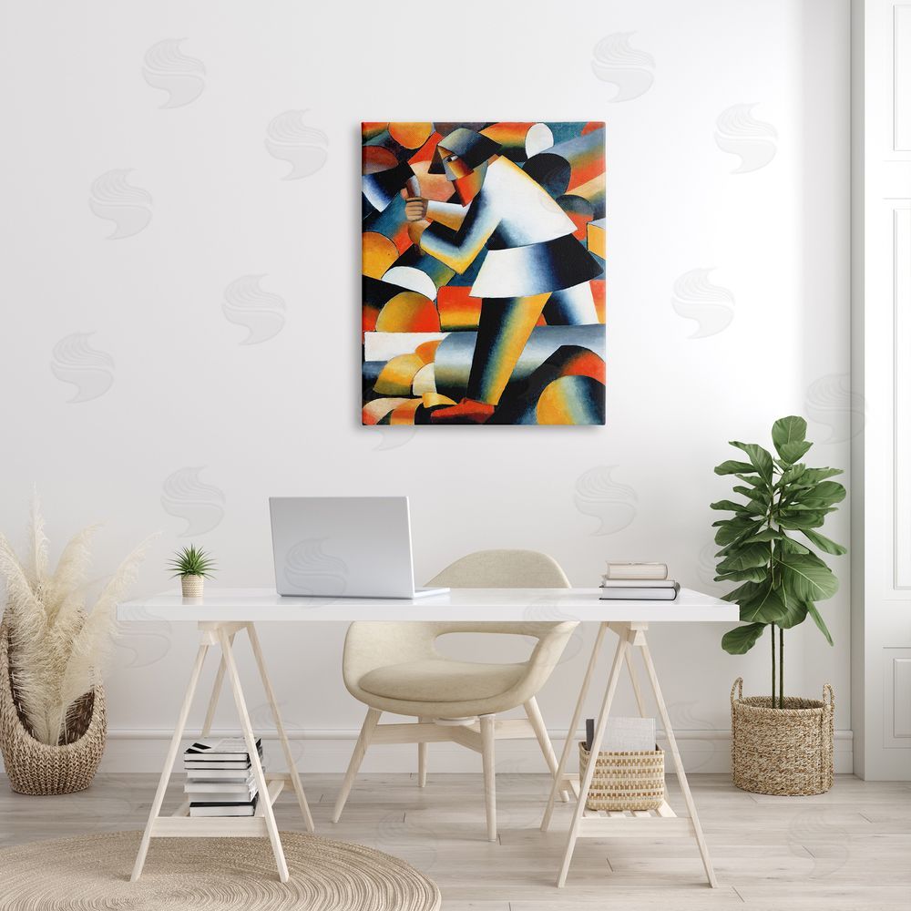one1000paintings Farmer Kazimir Melevih Classic Abstract Painting Canvas Wall Art Print in Room