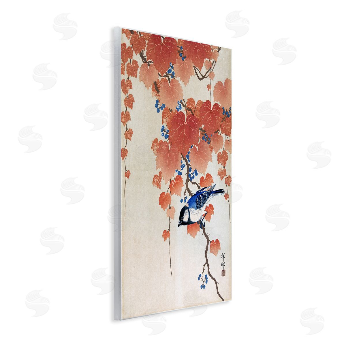 one1000paintings Koolmees op Paulownia Tak Ohara Koson Classic Bird Painting Wall Plaque Art Print