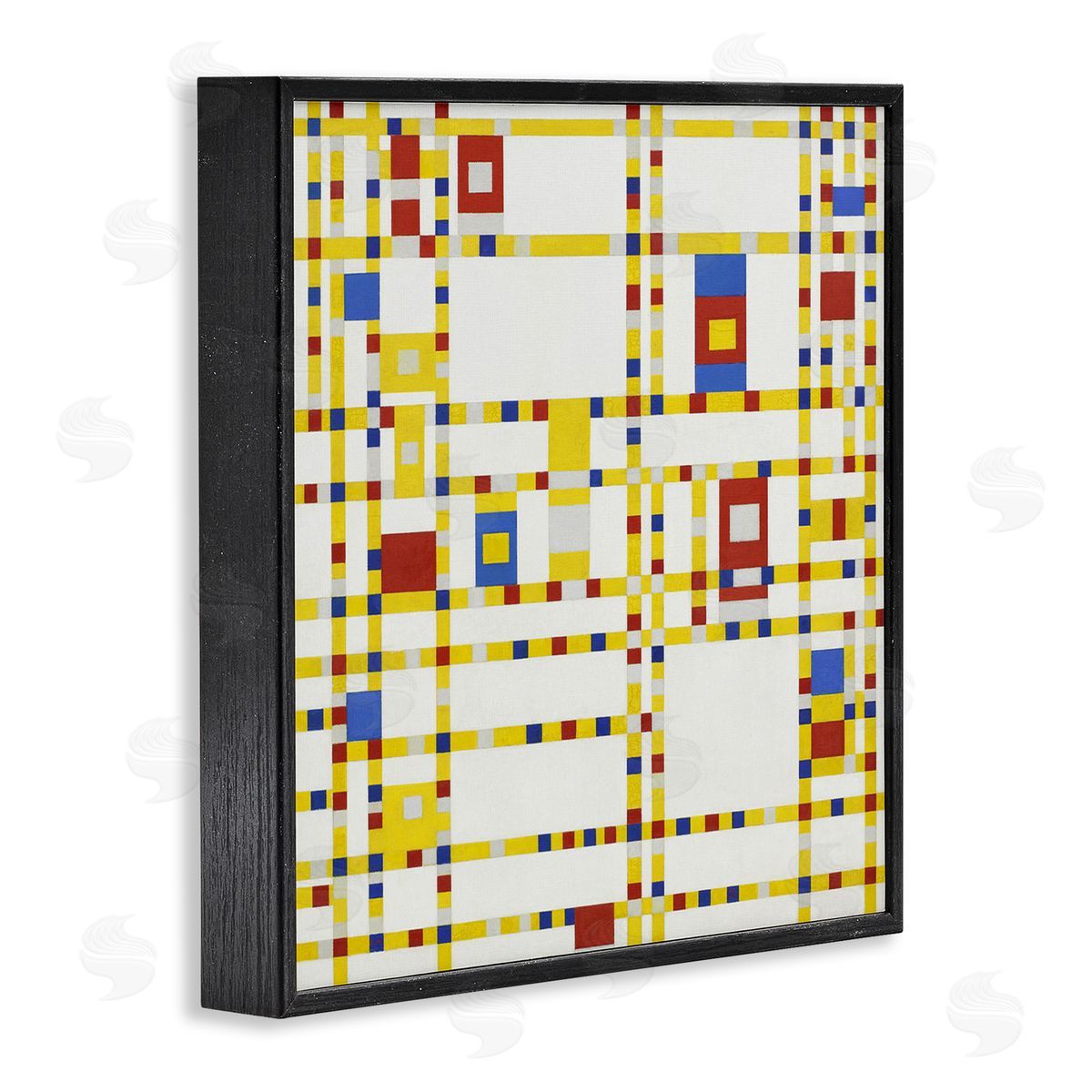 one1000paintings Broadway Boogie Woogie Piet Mondrian Classic Abstract Painting Black Framed Glicee Wall Art Print