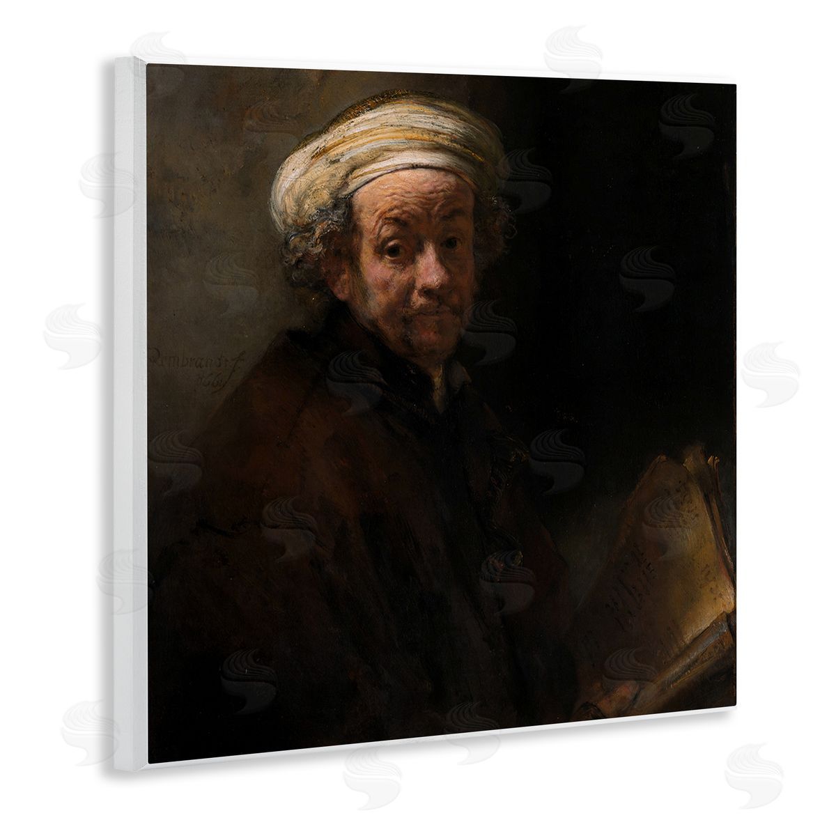 one1000paintings Self Portrait as the Apostle Paul Classic Rembrandt Painting Wooden Wall Plaque Art Print