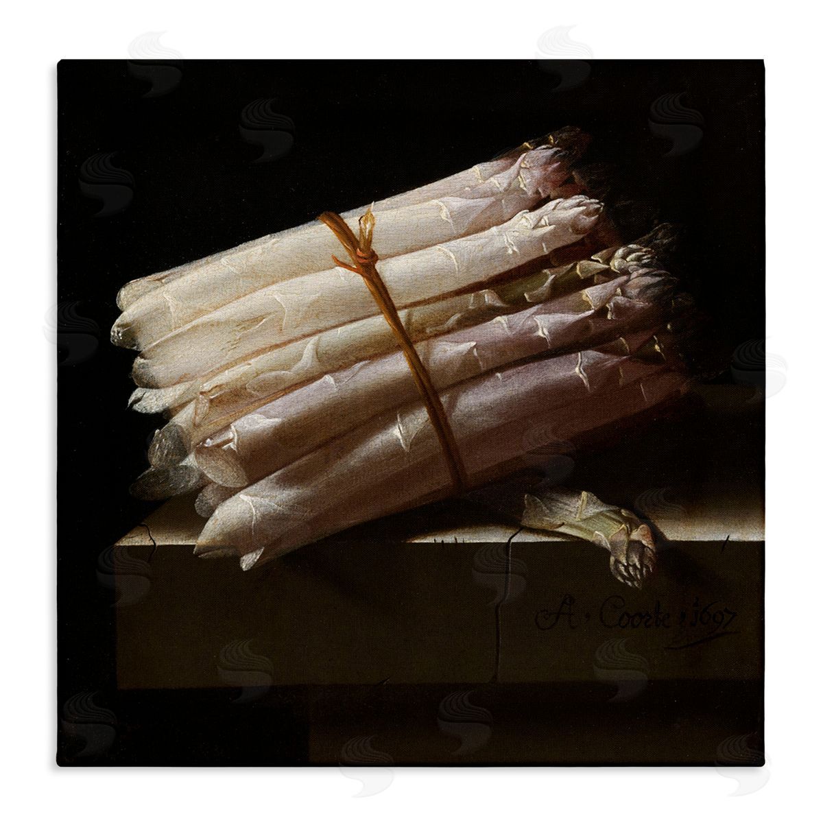 one1000paintings Still Life with Asparagus Adriaen Coorte Classical Painting Stretched Canvas Wall Art Print