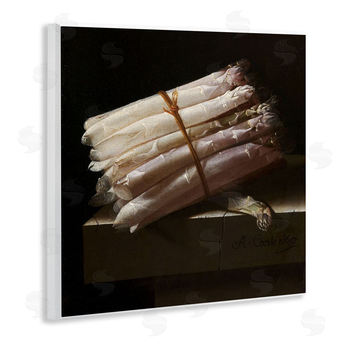one1000paintings Still Life with Asparagus Adriaen Coorte Classical Painting Wooden Wall Plaque Art Print