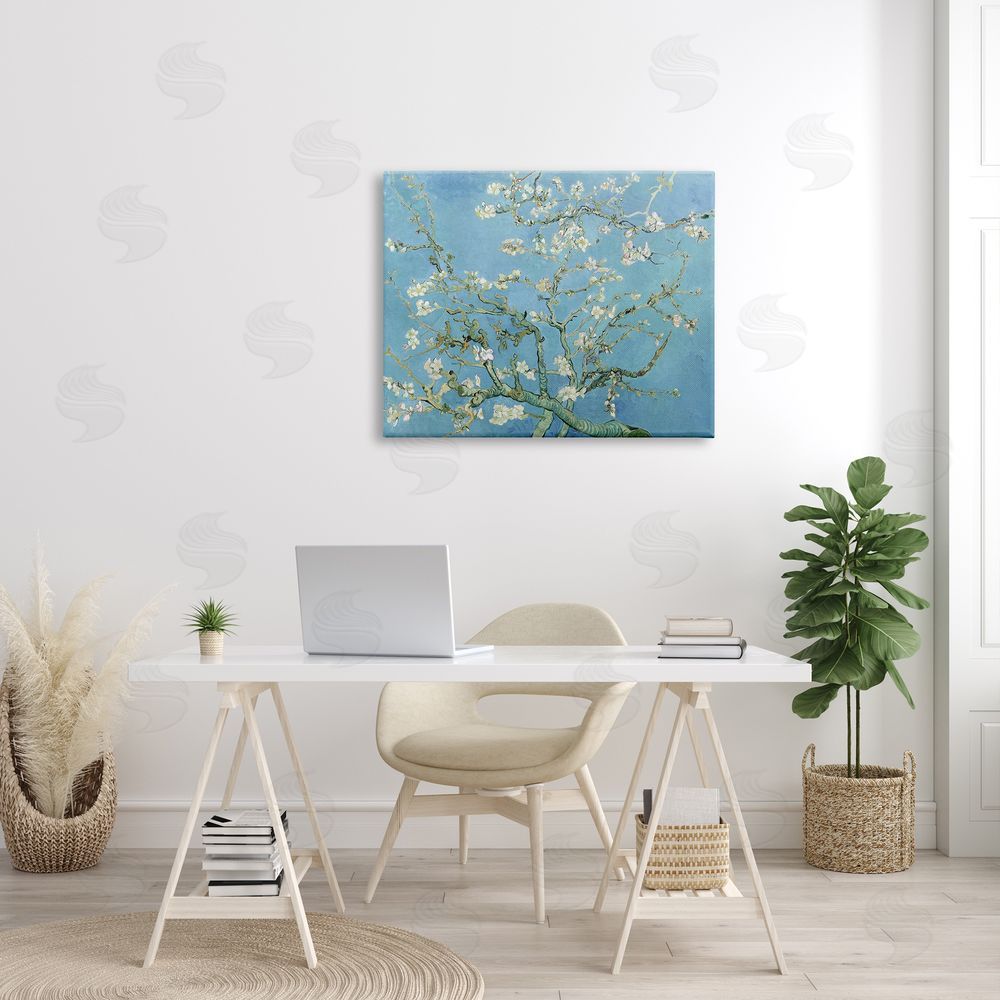one1000paintings Almond Blossoms Vincent van Gogh Classic Tree Blossom Painting Canvas Wall Art Print in Room