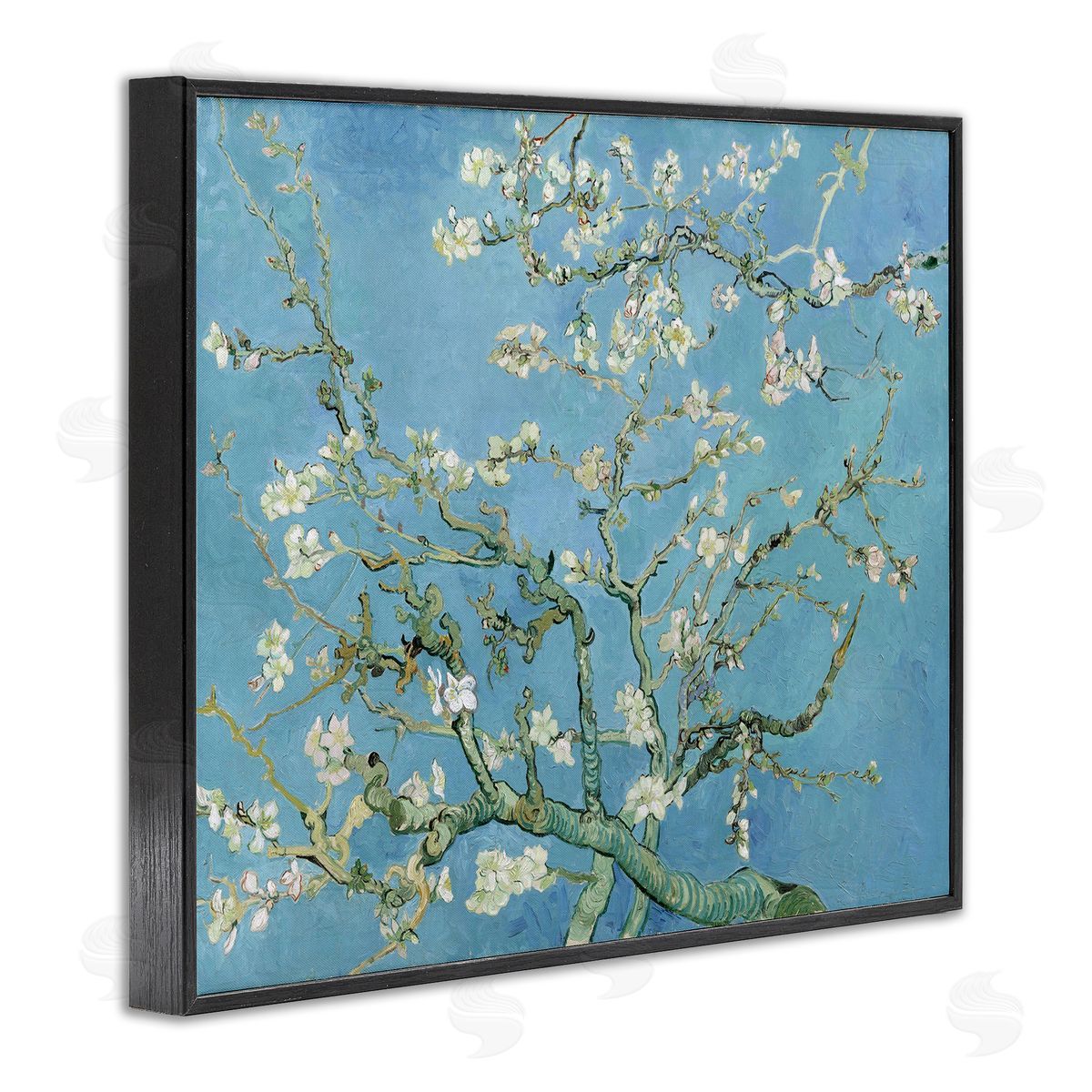 one1000paintings Almond Blossoms Vincent van Gogh Classic Tree Blossom Painting Black Framed Giclee Wall Art Print
