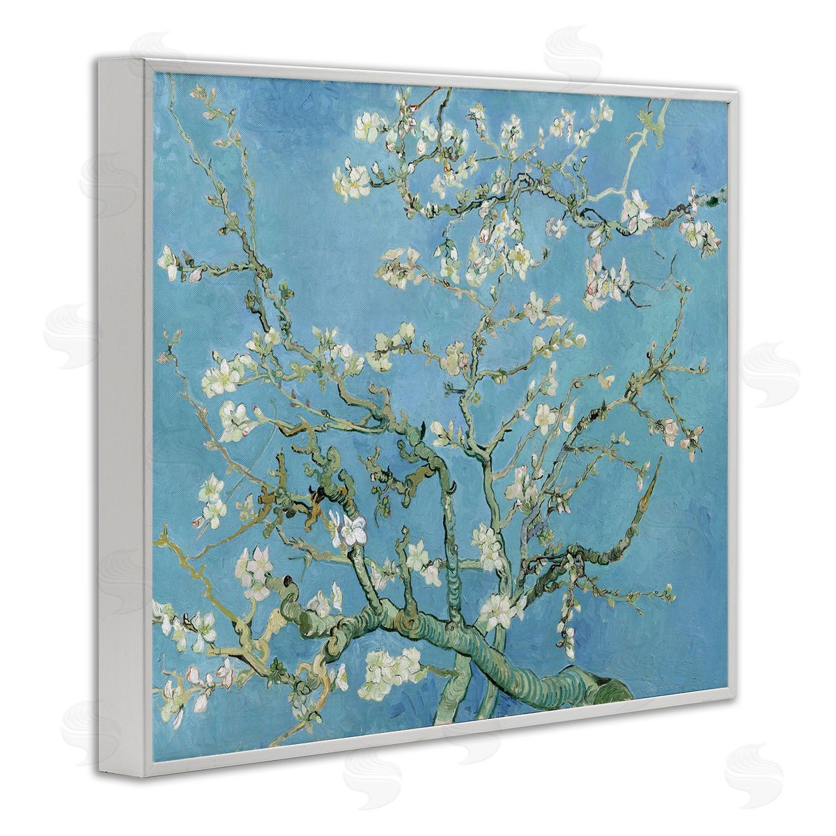 one1000paintings Almond Blossoms Vincent van Gogh Classic Tree Blossom Painting White Framed Giclee Wall Art Print