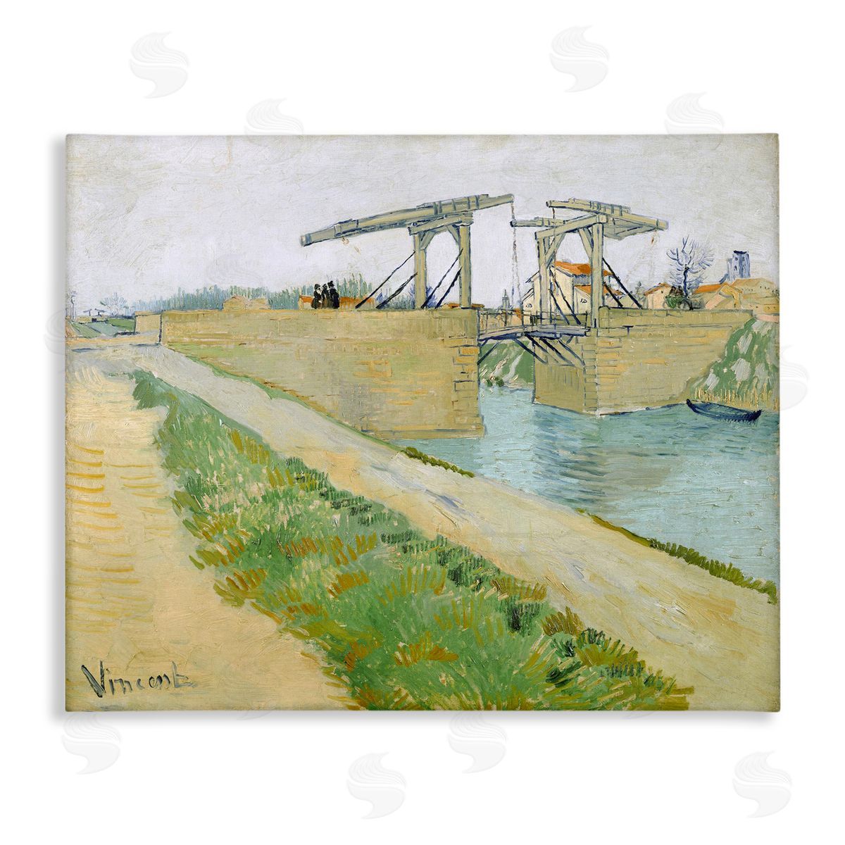 one1000paintings De Brug Van Langlois Vincent van Gogh Bridge Painting Stretched Canvas Wall Art Print