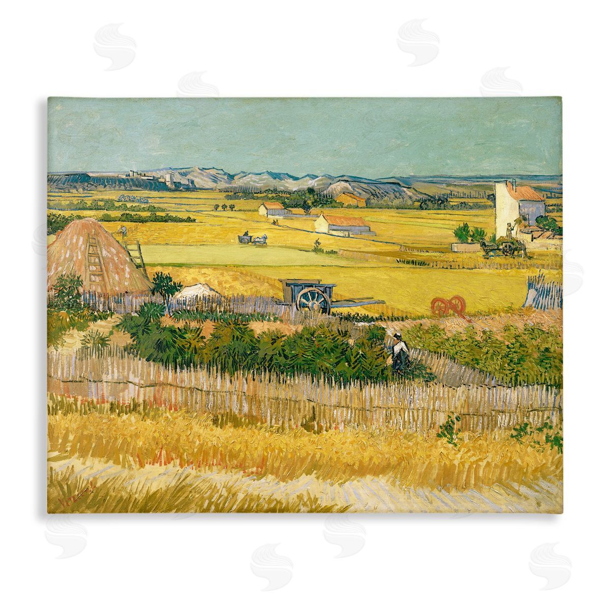 one1000paintings The Harvest Vincent van Gogh Classic Painting Stretched Canvas Wall Art Print