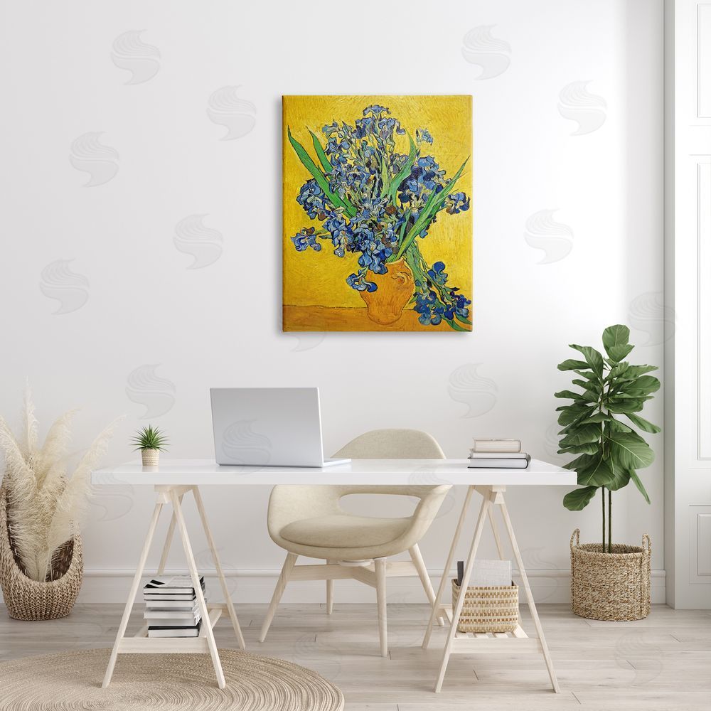 one1000paintings Vaas met Irissen Vincent van Gogh Iris Flower Painting Canvas Wall Art Print in Room