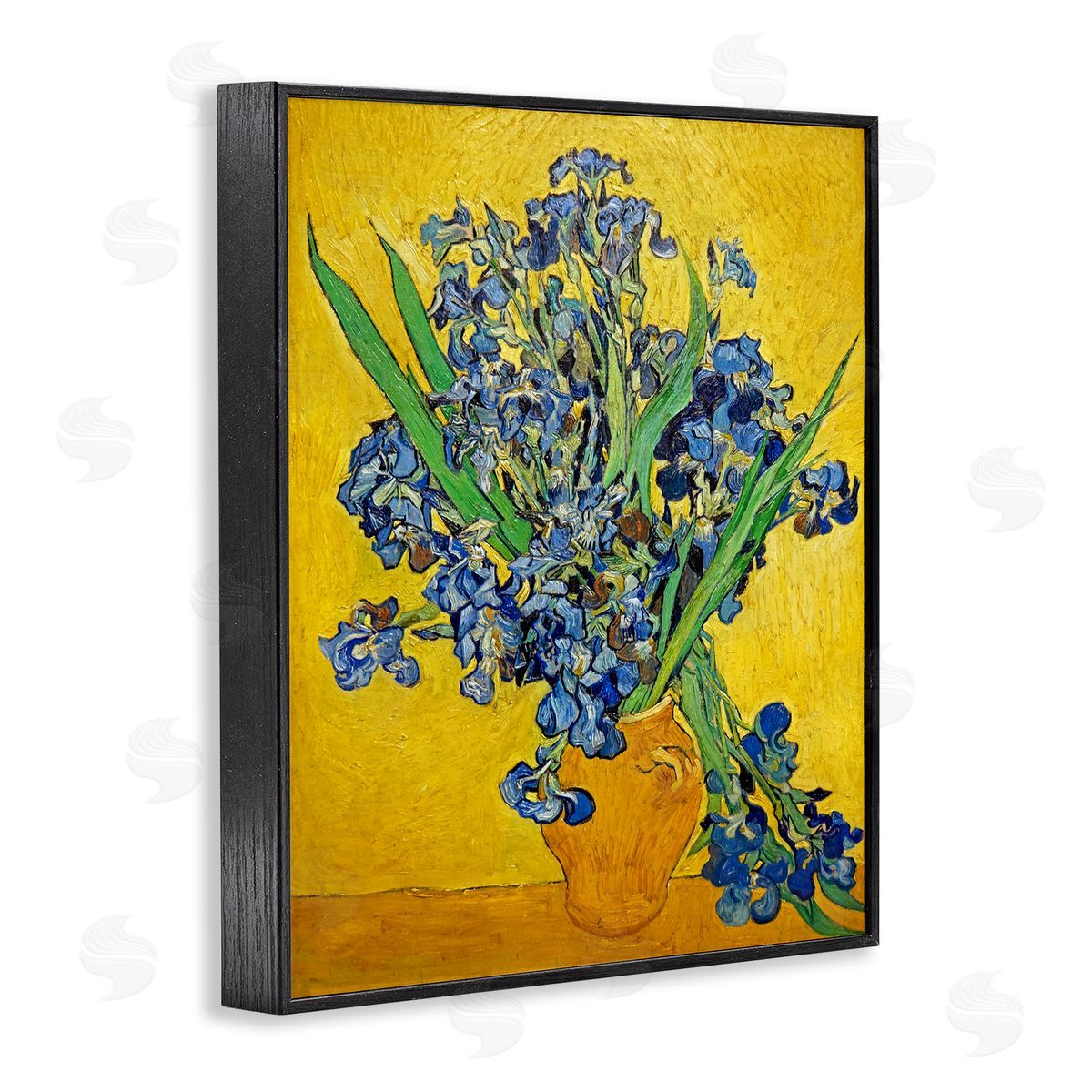 one1000paintings Vaas met Irissen Vincent van Gogh Iris Flower Painting Black Framed Giclee Wall Art Print