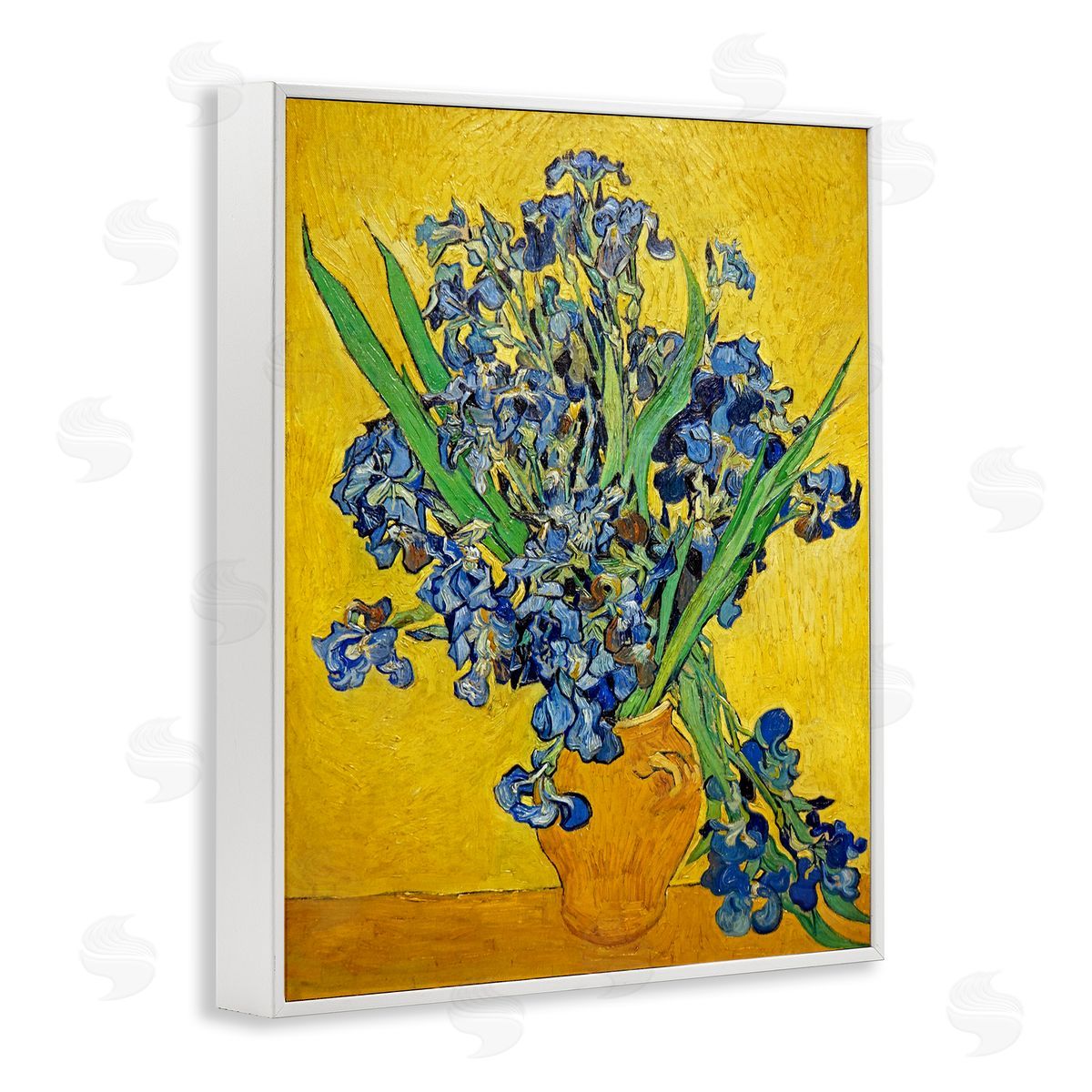 one1000paintings Vaas met Irissen Vincent van Gogh Iris Flower Painting White Framed Giclee Wall Art Print