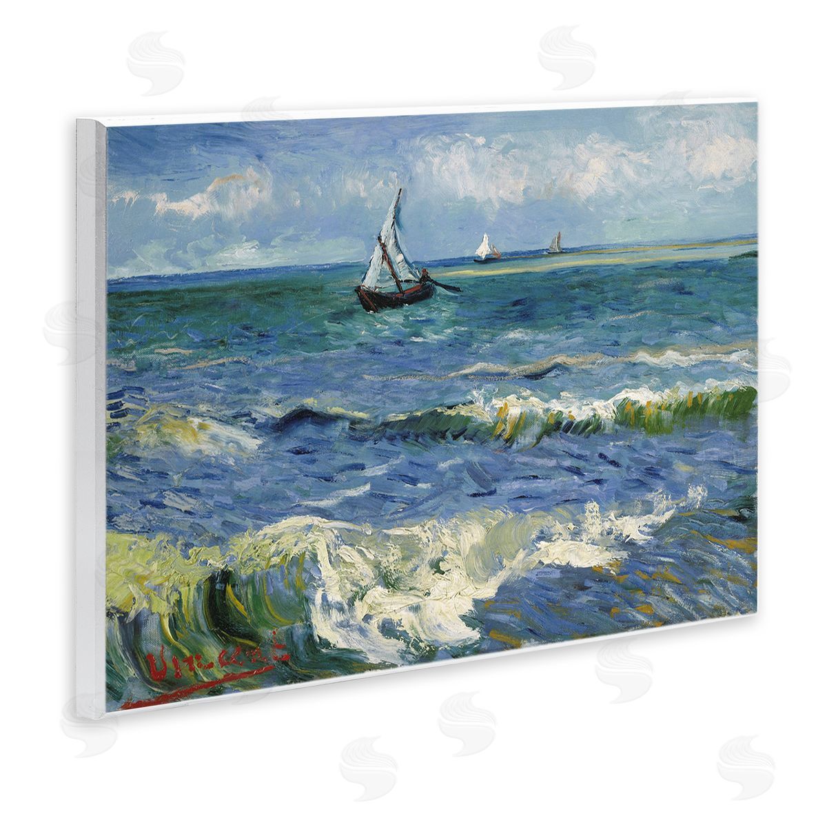 one1000paintings The Sea at Les Saintes-Maries-de-la-Mer Vincent van Gogh Painting Wall Plaque Art Print
