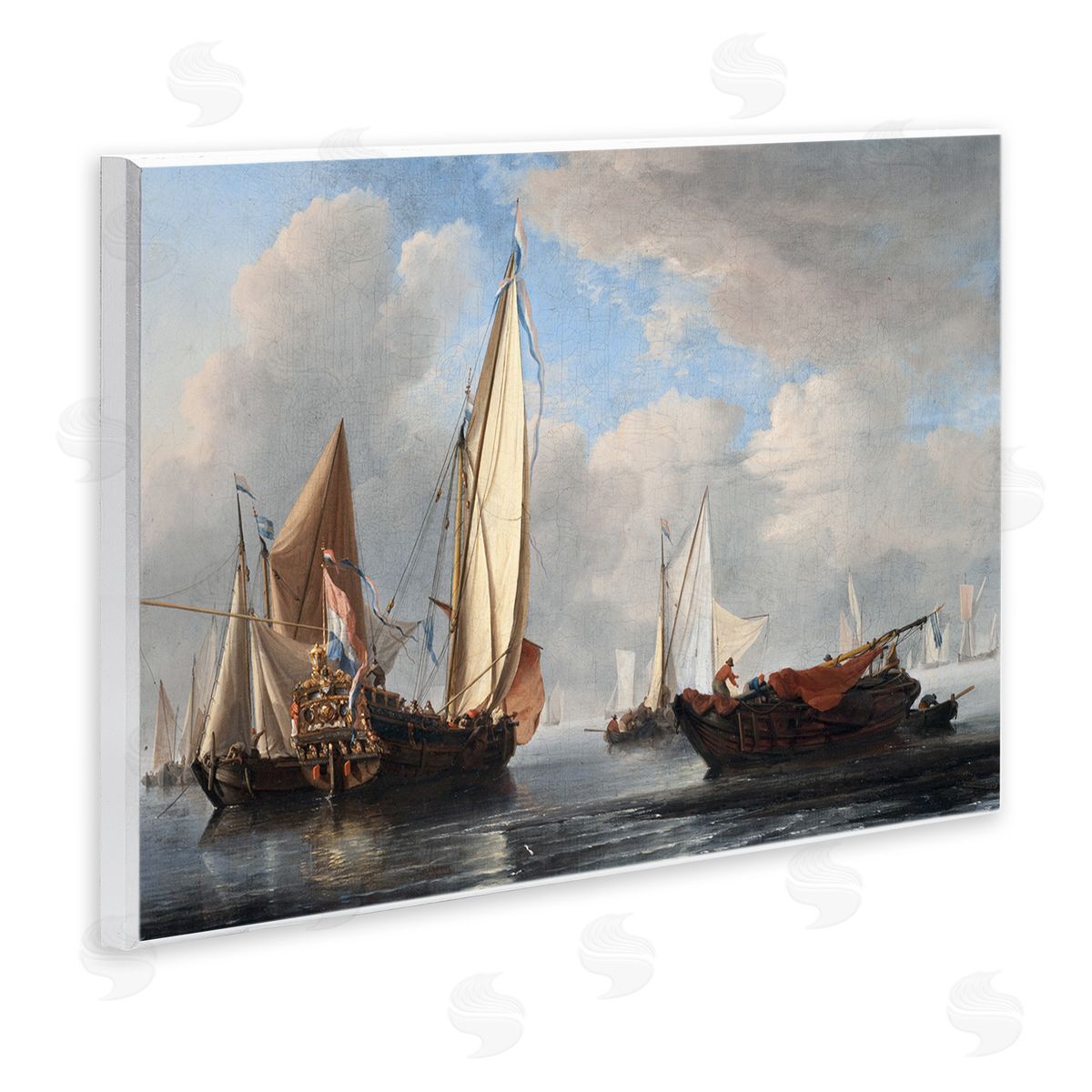 one1000paintings Yacht and Other Vessels Willem van de Velde Classic Painting Wall Plaque Art Print