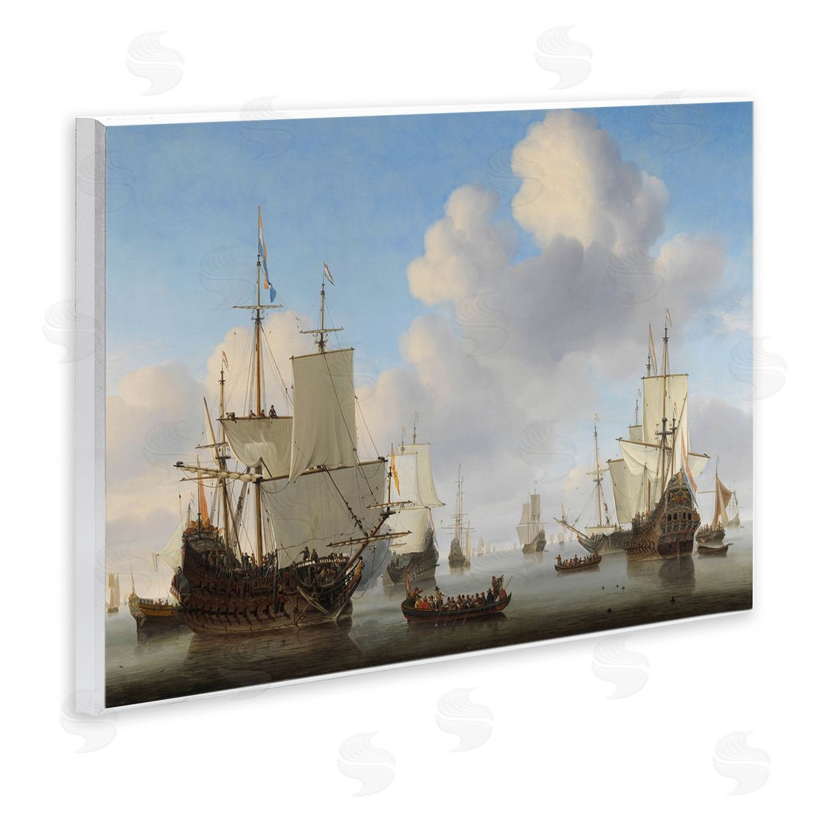 one1000paintings Dutch Ships at Sea Willem van de Velde Classic Painting Wall Plaque Art Print