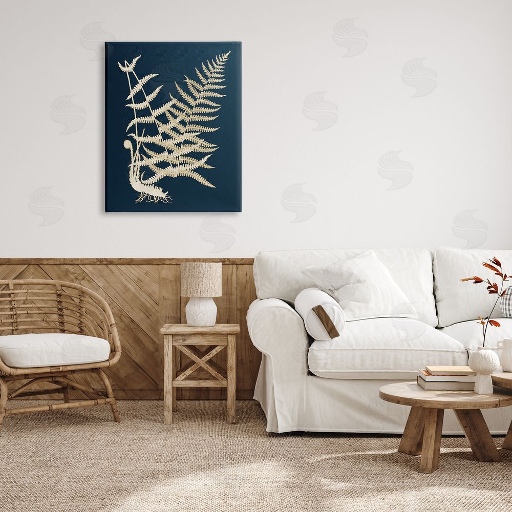 Piddix Layered Fern Leaves Abstract Botanical Roots Shapes Canvas Wall Art Print in Room