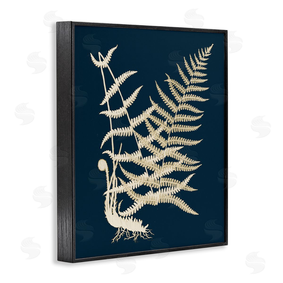 Piddix Layered Fern Leaves Abstract Botanical Roots Shapes Black Framed Giclee Wall Art Print