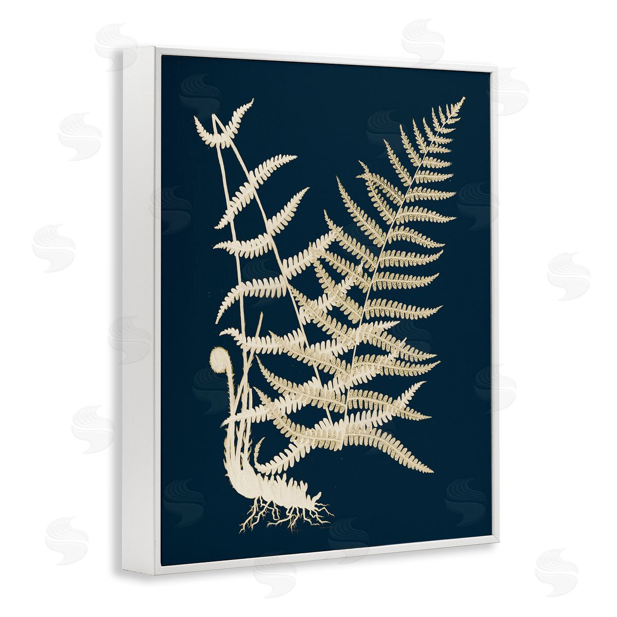 Piddix Layered Fern Leaves Abstract Botanical Roots Shapes White Framed Giclee Wall Art Print