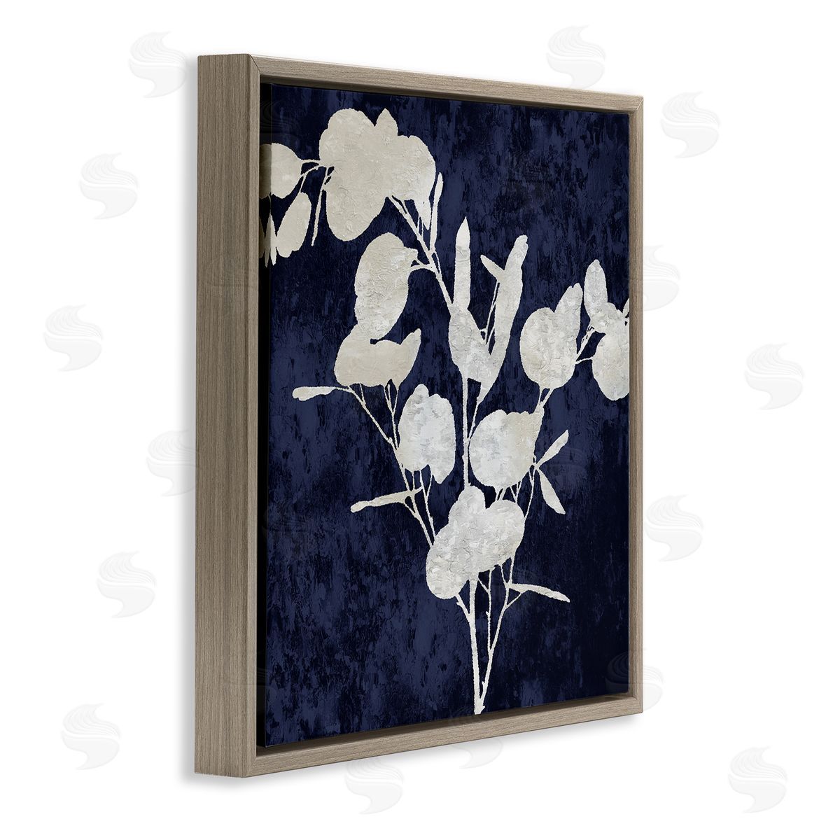 Danielle Carson Abstract Plant Leaves Modern Botanical Shapes  Brown Floating Frame Canvas Wall Art Print