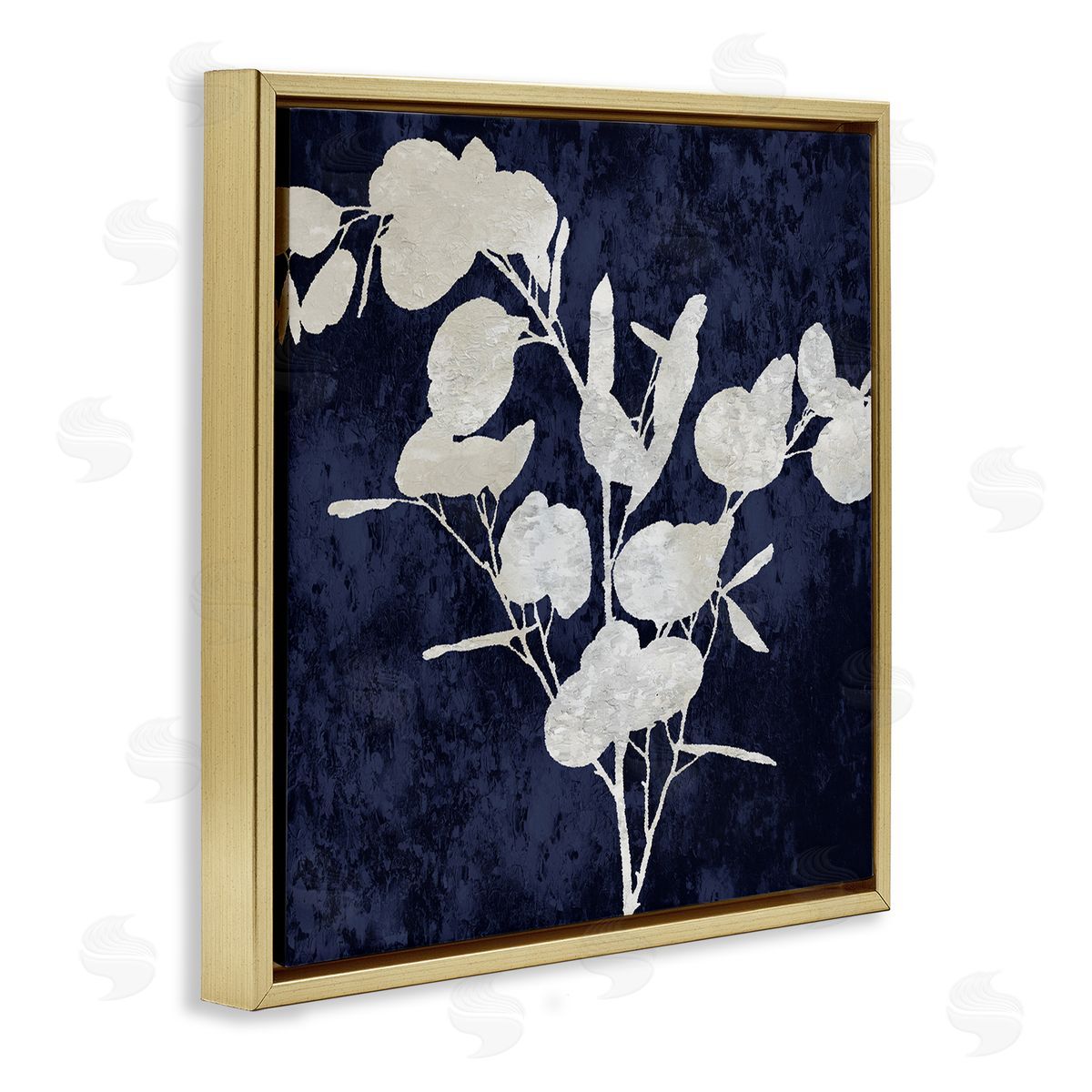 Danielle Carson Abstract Plant Leaves Modern Botanical Shapes  Gold Floating Frame Canvas Wall Art Print