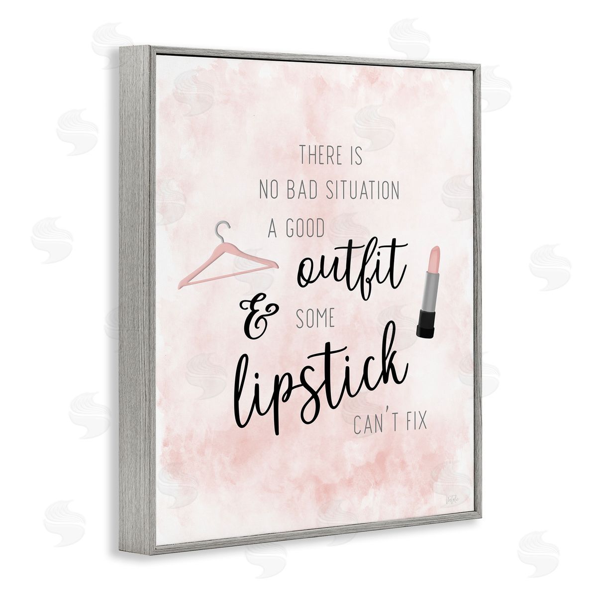 Natalie Carpentieri Motivating Quote Glam Fashion Makeup Typography Gray Framed Giclee Wall Art Print