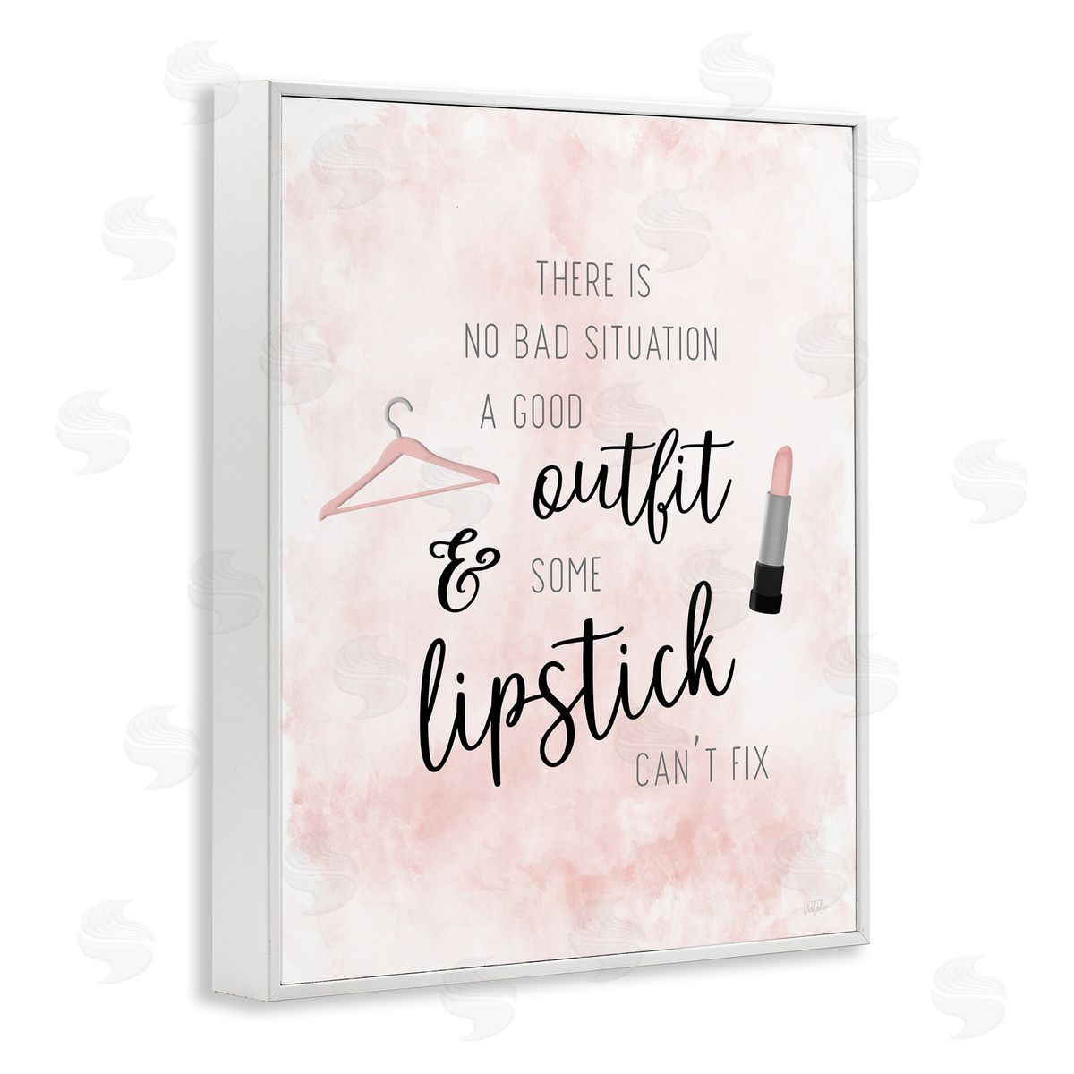Natalie Carpentieri Motivating Quote Glam Fashion Makeup Typography White Framed Giclee Wall Art Print